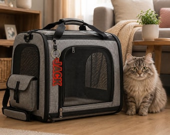 Etiqueta personalizada impresa en 3D para transportín de gato, etiqueta personalizada para bolso de gato, etiqueta para bolso de viaje de gato, etiqueta para accesorios de gato