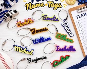Personalized Team Name Tag, Custom 3D Printed Team Name Tag, Dance Class Name Tag, Kids Party Name Tag, Teacher Name Tag, Birthday Name Tag