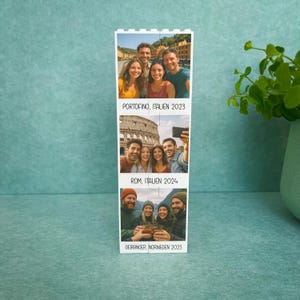 Personalized Polaroid photo puzzle made of building blocks - pictures & custom text - photo pad as a unique gift for anniversaries and birthdays