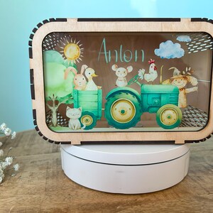 personalisierte Spardose Kinder "Farm Tiere" Bauernhof Geschenk Junge Mädchen Kinderzimmer Geburtstag Taufe personalisiertes Geschenk Deko