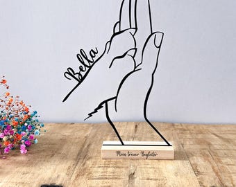 Regalo personalizado para amantes de los perros: Pata y mano de perro impresas en 3D. Un regalo único con nombre, un recuerdo para tu mascota.