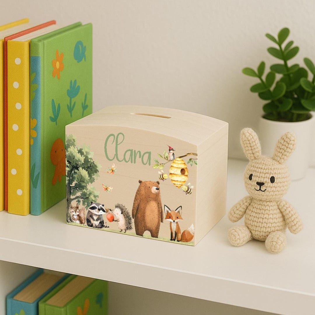 Personalisiertes Wolf Sparschwein - Kinder Spardose Mit Namen Zur Einschulung Oder Geburtstag Geschenk