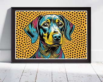 Dachshund | PRINTABLE | Dog Artwork Vibrant Decor | Downloadable Digital Art | Vintage Decor