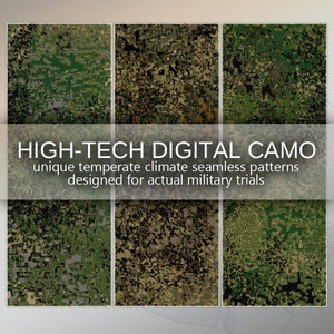 Seamless Green Black Digital Camo Texture, Digital Printable Paper, Woodland Camouflage Pattern High Quality Download for Print & Design