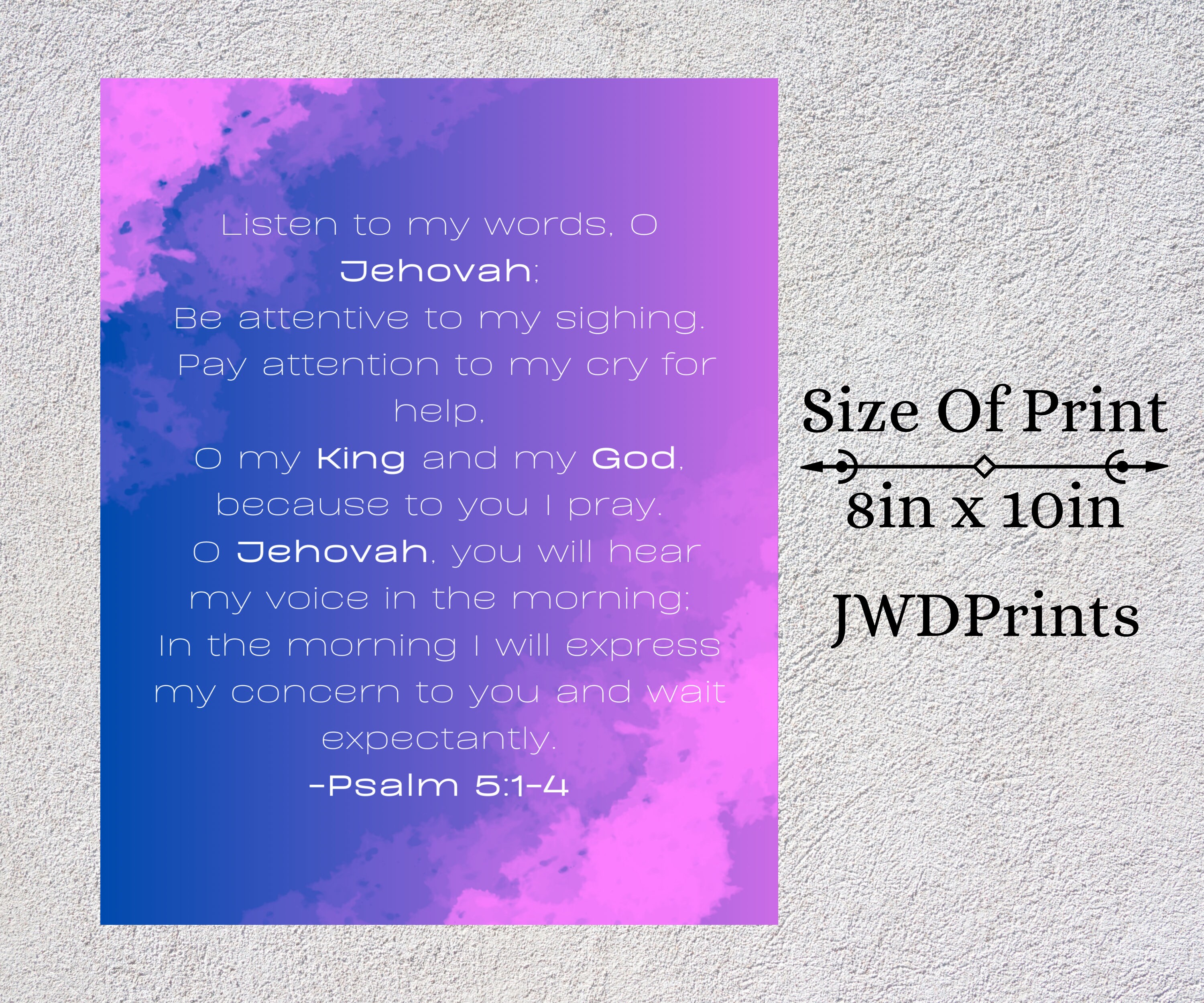 PRINTABLE Jehovah's Witness Digital Print Art 8X10 Psalm - Etsy