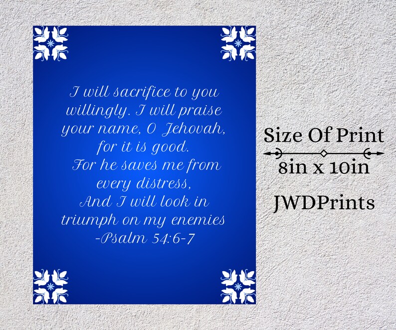 PRINTABLE Jehovah's Witness Digital Print Art 8X10 Psalm Etsy