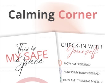 22 Calm Down Corner Posters Sign Kit ,Calming Corner Classroom, Counselor Wall Art Sign, Calm Down Printable Decor Wall Art, Calm Corner