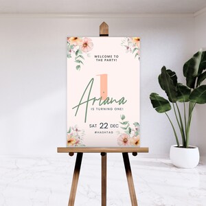 Minimalist Girl & Boy Birthday Welcome Sign, Editable Digital Template, Instant Download!