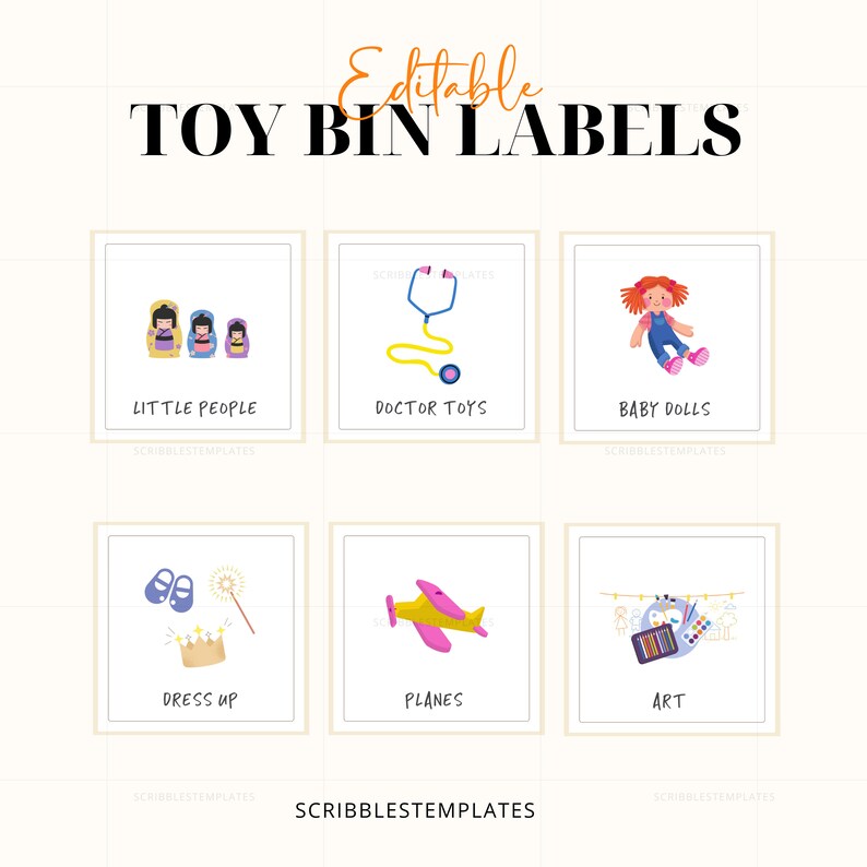 Printable Toy Bin Storage Labels, Homeschool Pre-k Classroom Playroom ...