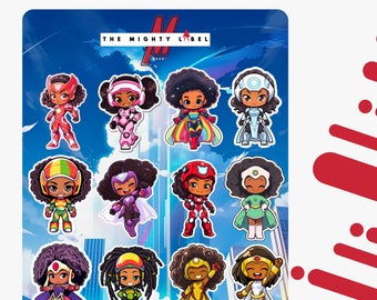 Superhero Sticker Sheet Black Girl Character - Cute Tiny Sticker Pack - Vinyl Waterproof Deco Stickers - Custom Stickers Perfect for Laptops