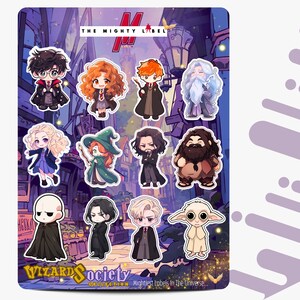 Wizards Society: Halloween Sticker Pack for Kids 12 or 24 Vinyl Stickers Planner Stickers, Journal Stickers, Scrapbook Stickers,