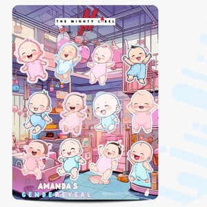 Gender Reveal Stickers - Benutzerdefinierte Vinyl-Aufkleber für Ihre Babyparty oder Gender Reveal Party