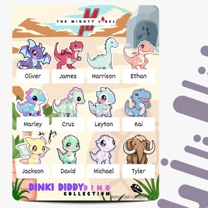 24 personalisierte Kinder-Aufklebeetiketten | Namensschilder | Wasserflasche Etiketten | Schuletiketten | Dinosaurier-Thema