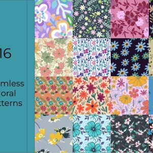 16 Big Bundle of Digital Papers, Acquerello Digital Paper Pack, Seamless Patterns, Digital Pattern Pack, Motivi floreali, Motivi floreali