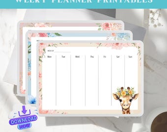 Weekly Planner Printable - Cute Animals