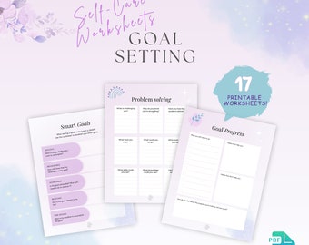 Self-Care Easy To Use Goal Setting - Printable Worksheets
