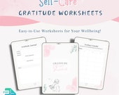 Daily Gratitude Worksheets, Wellbeing, Mindset, Daily Reflection, Self-Care Planners, Mindfulness, Worksheets, Journals