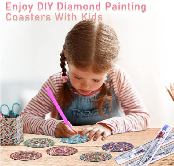 Diamond Painting Coasters Kit, 8 Pcs Mandala Diamond Painting Coasters with  Holder, DIY Diamond Art Coasters for Beginners, Kids 