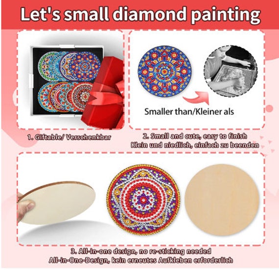 8 Pcs Diamond Art Car Cup Coaster Arts and Crafts for Adults Diamond  Painting Kits DIY Mandala Coasters for Crafts Mandala 