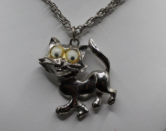 Sterling Silver Hangs From Tail Cat Pendant Sterling Silver Hangs From Tail Cat Pendant