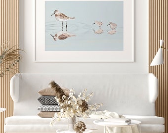 Shore Bird Prints | Sandpiper Wall Art, Nautical Wall Art, Beach Prints, Bird Prints, Sea Birds, Digital Prints |Beach