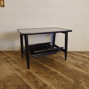 Tottori Furniture Industry Vintage Side Table with Wood Grain Decora and Magazine Rack W72.5cm ST195 / Modern Retro Folk Craft Coffee Table