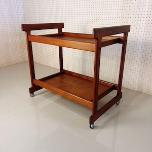 1970s Japan Vintage Teak Trolley Wagon / Kitchen Wagon by Hita Kogei & Seirin Seisakusho
