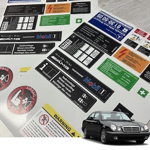 Mercedes - Benz W210  E200 E230 E230.4 E200d E230d E250d E280 DECAL STICKER SET Restoration E-Klassee