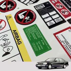 Mercedes - Benz W140  S300 S320 S350 S400 S500 S550 S600 DECAL STICKER SET Restoration S-Klassee