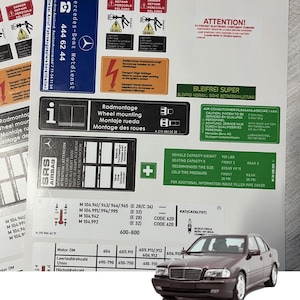 Mercedes - Benz W202  C180 C200 C220 C230.4 C200d C230d C250d C280 DECAL STICKER SET Restoration C-Klassee