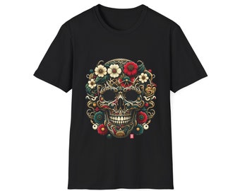 Japanese Style Skull Design T-Shirt, Japan Hokusai Art, AI Design, Gift shirt