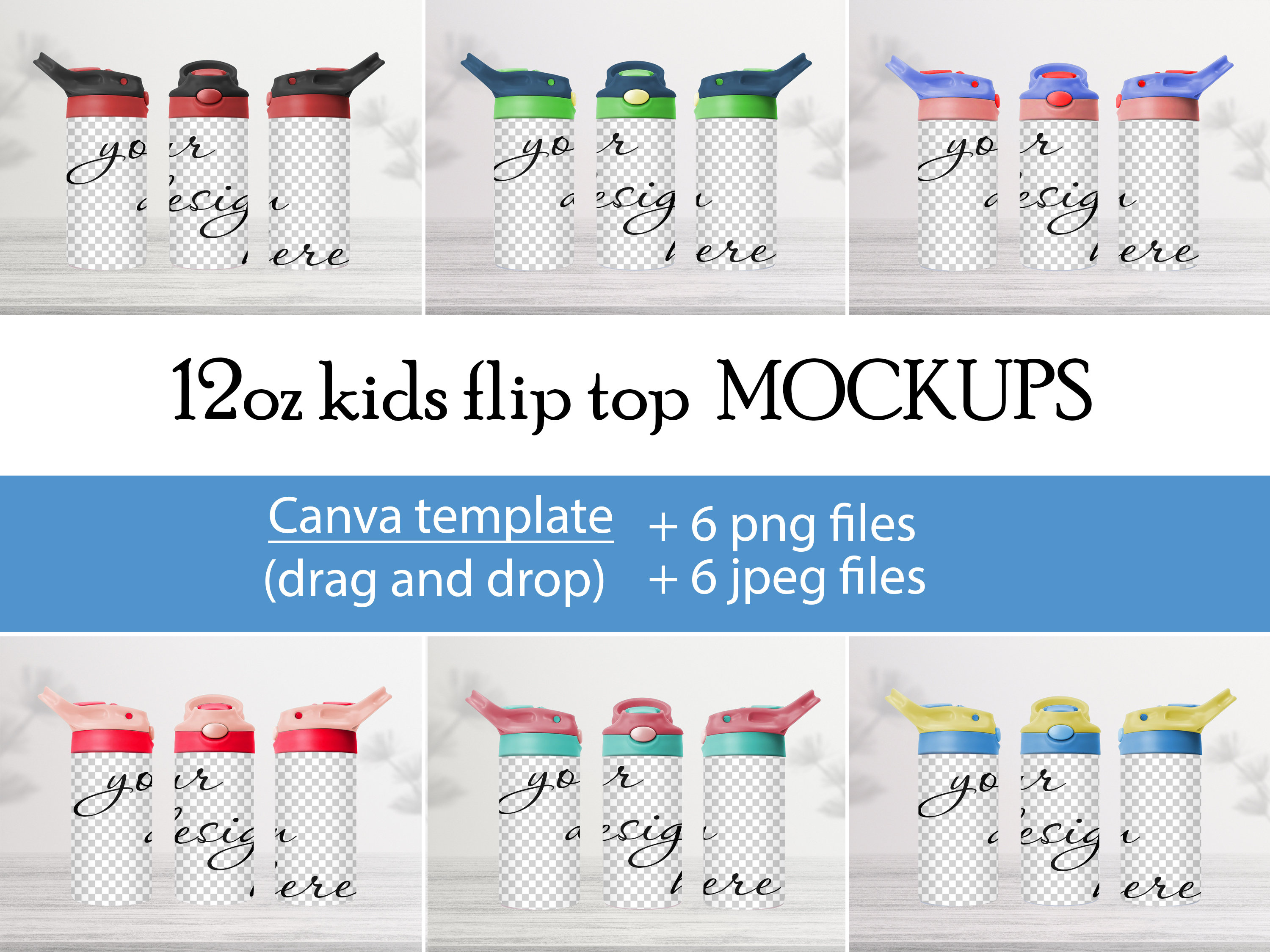 Pink and Purple Blank Sublimation Kids Flip Top Water Bottle Tumbler