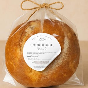 Etiqueta editable para alimentos caseros, etiqueta imprimible, etiqueta de ingredientes de panadería DIY, plantilla de Canva, pegatina para empaques de pequeñas empresas