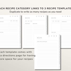 Digital Recipe Book for reMarkable 2 & 1, Hyperlinked Recipe Journal with Index ,12 Categories, Weekly Meal Planner & Grocery List