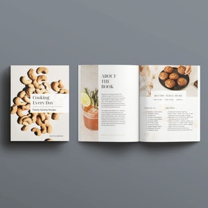 Cookbook Template, Editable Recipe Book Template, Printable Recipe Ebook, Canva Templates