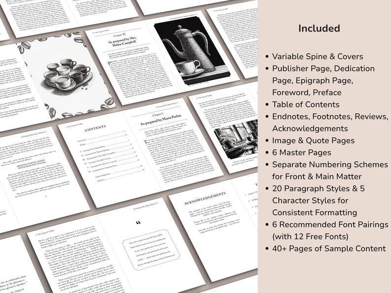 InDesign Book Template, Premade Book Design, Editable Writers Template, KDP & Ebook Template, InDesign Template, Digital Download
