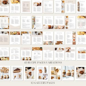 100 Page Cookbook Template, Recipe Book Template, Cook Book Template, Recipe Template, Canva Templates