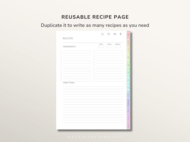 Meal Planner Template for Remarkable Paper Pro With Hyperlinked ...
