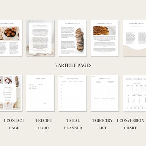 100 Page Cookbook Template, Recipe Book Template, Cook Book Template, Recipe Template, Canva Templates