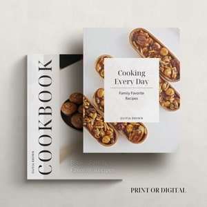 Cookbook Template, Editable Recipe Book Template, Printable Recipe Ebook, Canva Templates