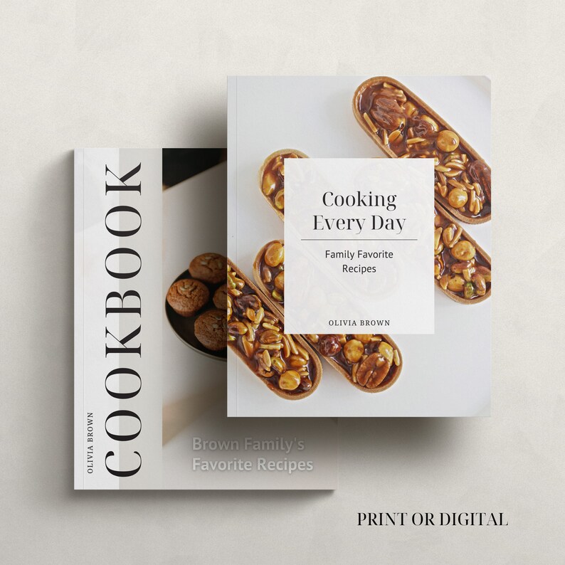 Cookbook Template, Editable Recipe Book Template, Printable Recipe Ebook, Canva Templates