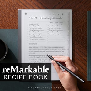 reMarkable 2 Recipe Book Hyperlinked PDF, Undated Meal Planner, Grocery List, reMarkable Templates, Instant Digital Download