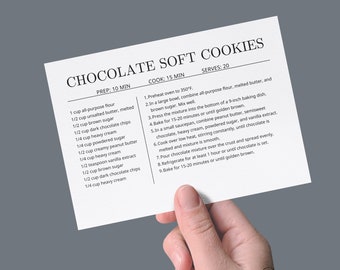 Kitchen Recipe Card Template Instant Download, 100% Editable Text, Printable Modern DIY Recipe Card, 5X7 3.5X5 4X6 A6 A7 A4 8.5x11
