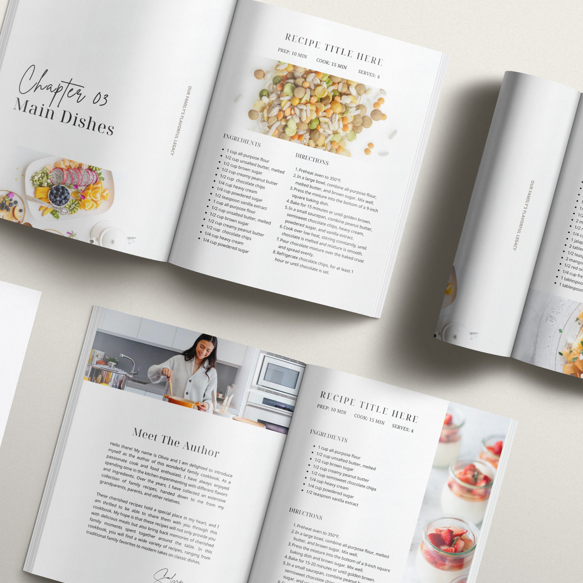 20 Page Mini Recipe Book Template, Editable Canva Cookbook template ...