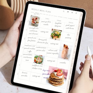 Wöchentlicher Essensplaner, Digitaler Essensplaner, GoodNotes iPad Planer, Meal Prep Meal Planner, Digitales Rezeptbuch