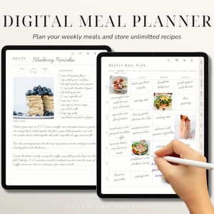 Wöchentlicher Essensplaner, Digitaler Essensplaner, GoodNotes iPad Planer, Meal Prep Meal Planner, Digitales Rezeptbuch