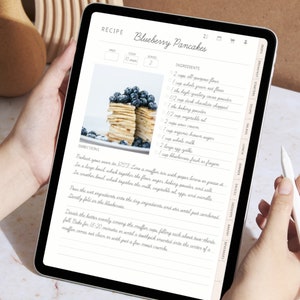 Libro de recetas digital para GoodNotes, Notabilidad, Planificador de comidas digital, Plantilla de libro de cocina digital, Planificador de iPad GoodNotes, Plantilla de libro de recetas