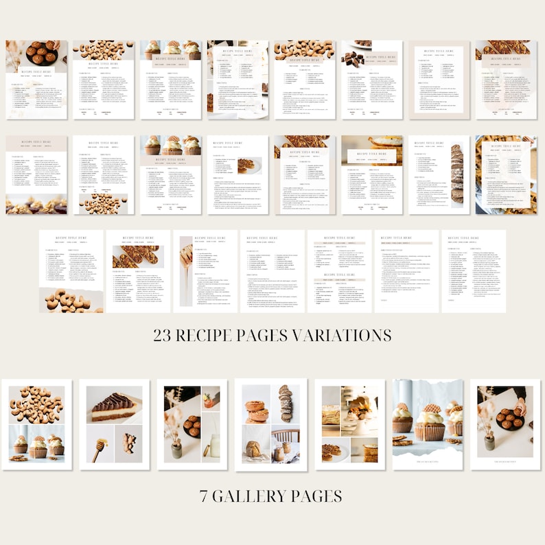 Cookbook Template, Editable Recipe Book Template, Printable Recipe Ebook, Canva Templates