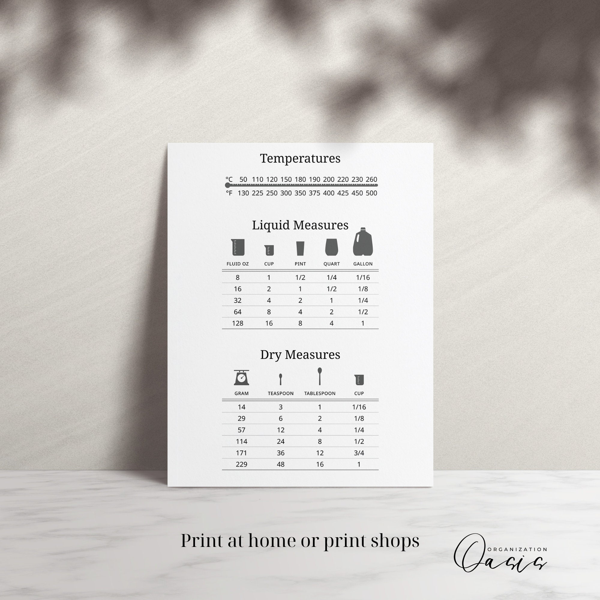 FREE PRINTABLE KITCHEN CONVERSION CHART visual data 3