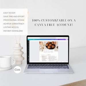 Cookbook Template, Editable Recipe Book Template, Printable Recipe Ebook, Canva Templates